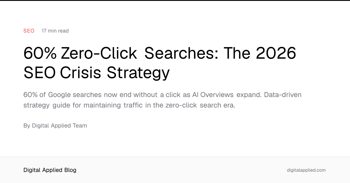 60% Zero-Click Searches: The 2026 SEO Crisis Strategy