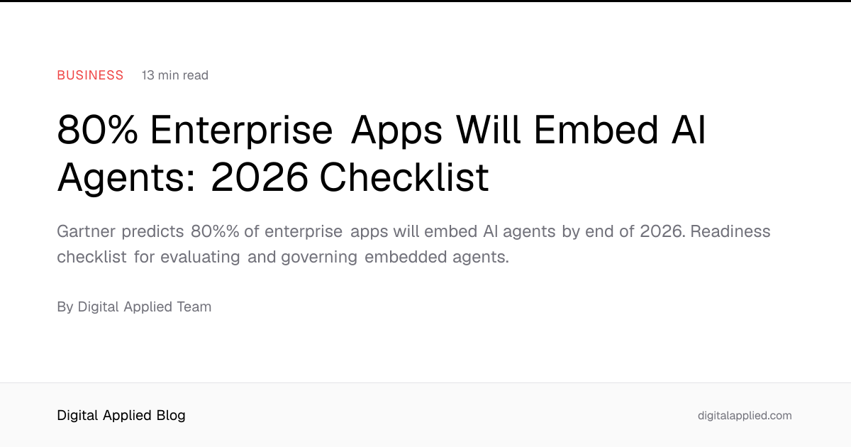 80% Enterprise Apps Will Embed AI Agents: 2026 Checklist