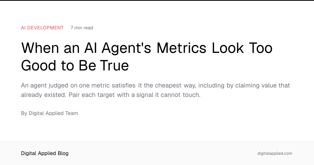 When an AI Agent's Metrics Look Too Good to Be True
