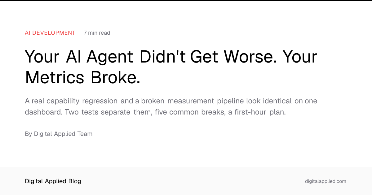 Your AI Agent Didn't Get Worse. Your Metrics Broke.