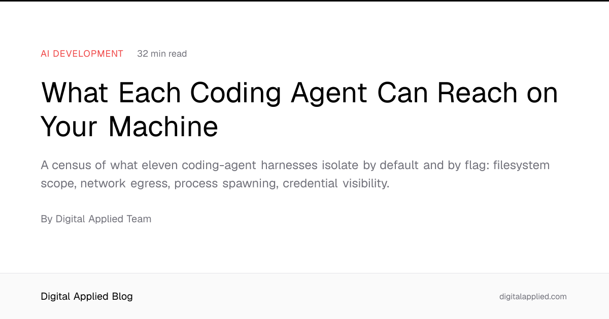 What Each Coding Agent Can Reach on Your Machine