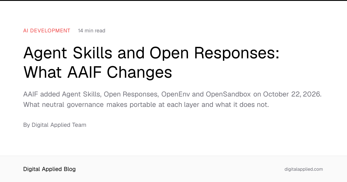 Agent Skills and Open Responses: What AAIF Changes