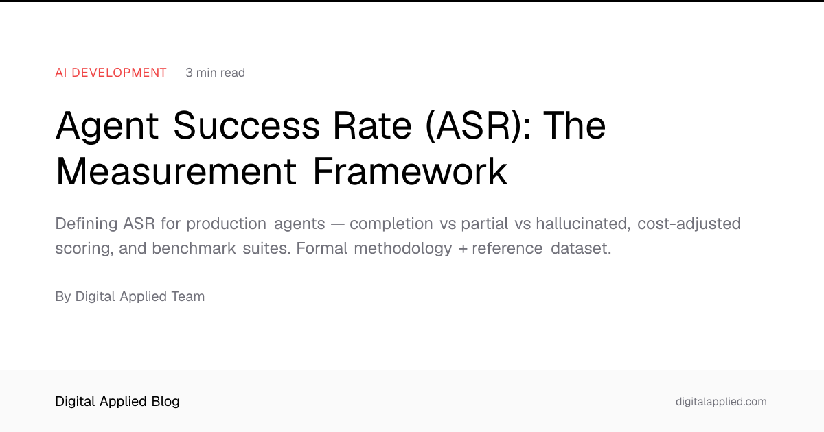 Agent Success Rate (ASR): The Measurement Framework