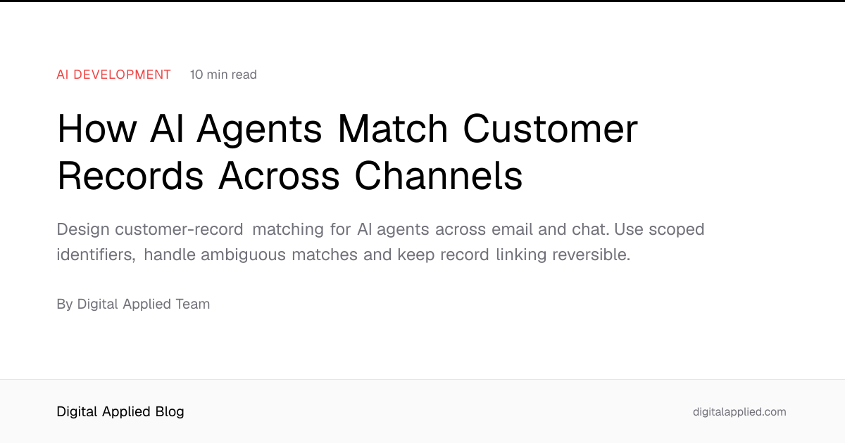 How AI Agents Match Customer Records Across Channels