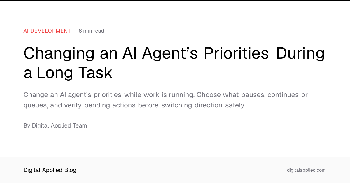 Changing an AI Agent’s Priorities During a Long Task