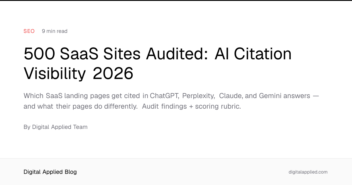 500 SaaS Sites Audited: AI Citation Visibility 2026