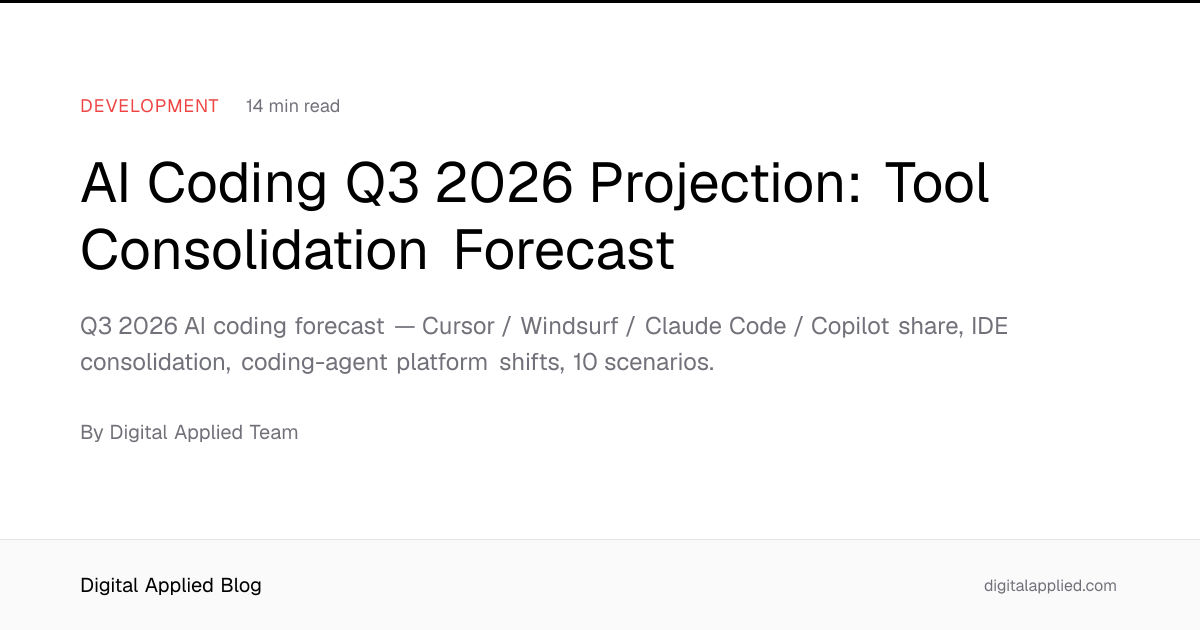 AI Coding Q3 2026 Projection: Tool Consolidation Forecast
