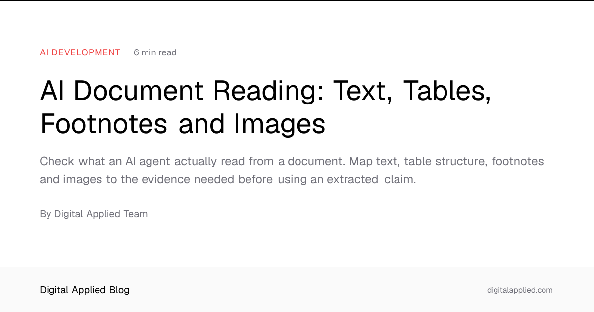AI Document Reading: Text, Tables, Footnotes and Images