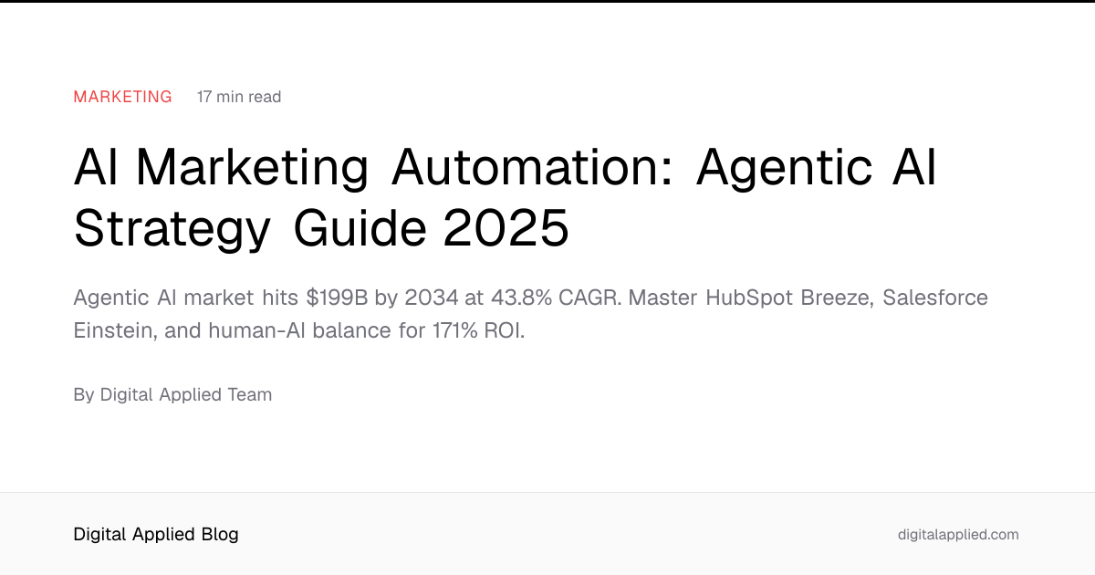 AI Marketing Automation: Agentic AI Strategy Guide 2025