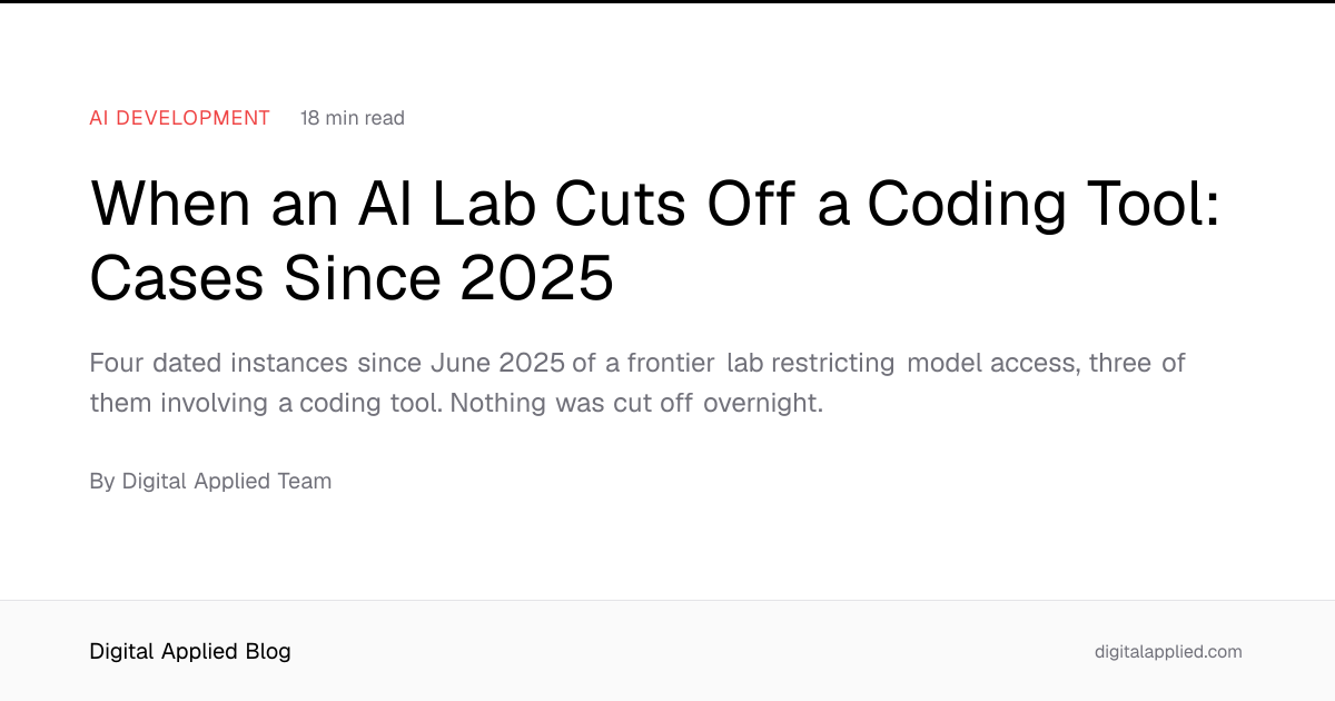 When an AI Lab Cuts Off a Coding Tool: Cases Since 2025