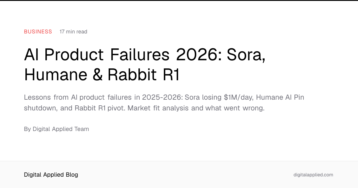 AI Product Failures 2026: Sora, Humane & Rabbit R1