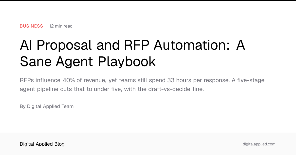 AI Proposal and RFP Automation: A Sane Agent Playbook