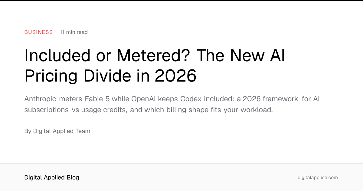 Included or Metered? The New AI Pricing Divide in 2026