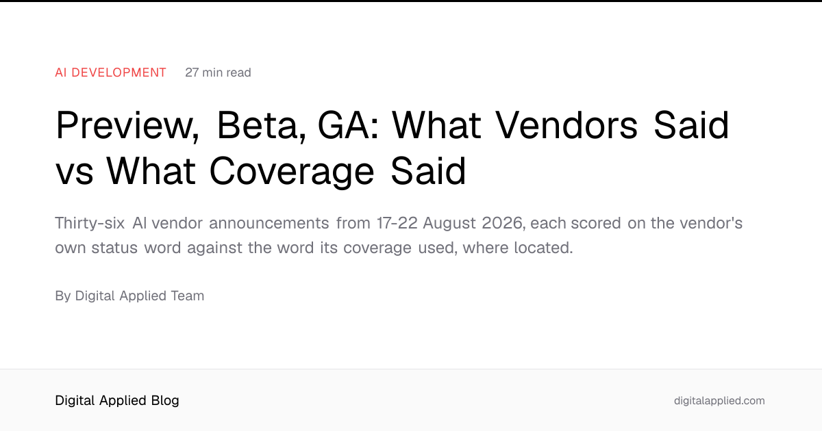Preview, Beta, GA: What Vendors Said vs What Coverage Said