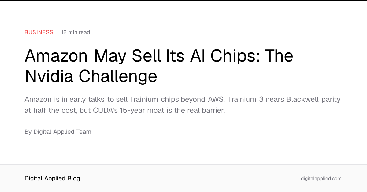 Amazon May Sell Its AI Chips: The Nvidia Challenge