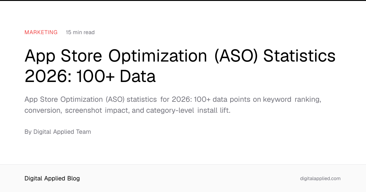 App Store Optimization (ASO) Statistics 2026: 100+ Data