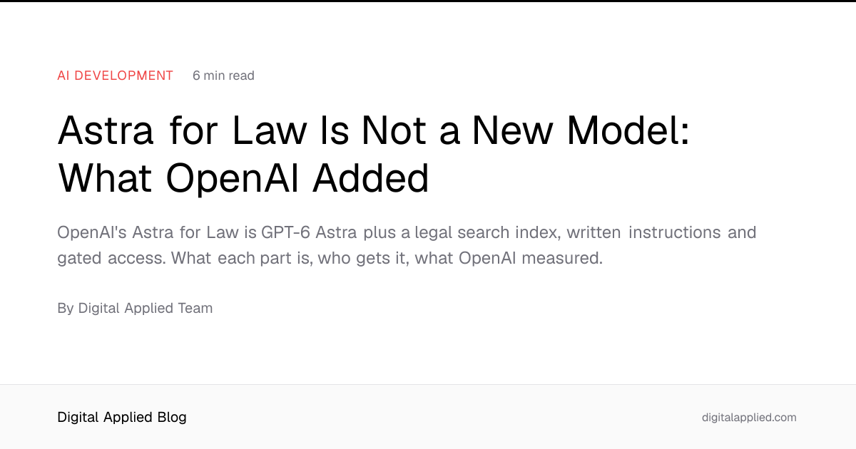 Astra for Law Is Not a New Model: What OpenAI Added