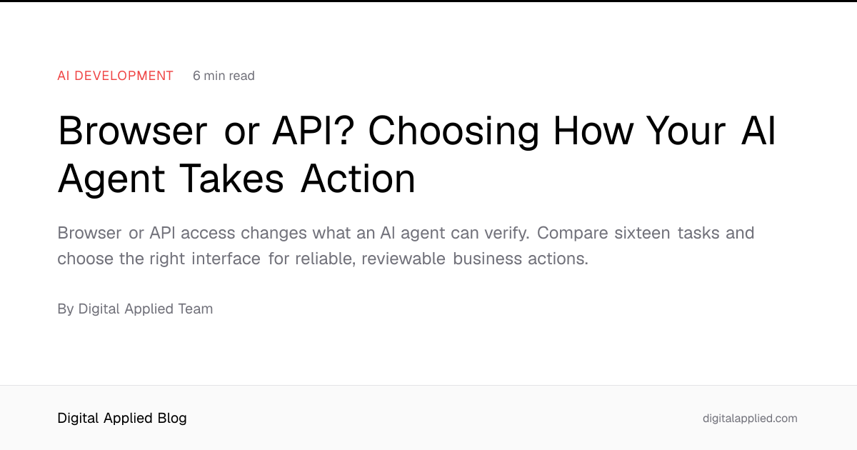 Browser or API? Choosing How Your AI Agent Takes Action