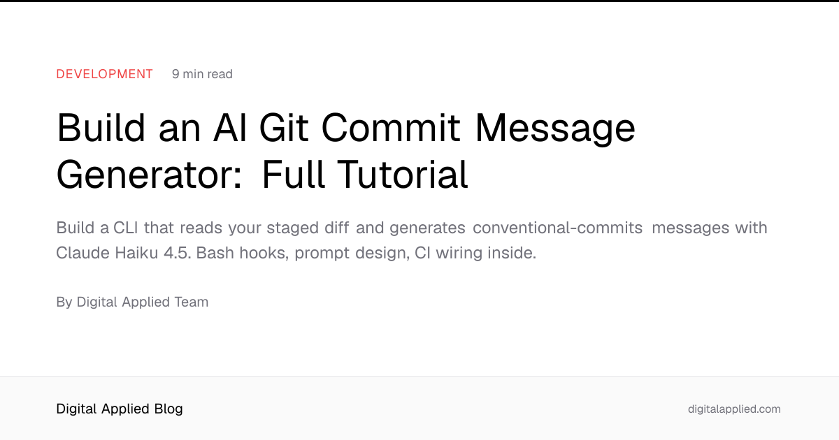 Build an AI Git Commit Message Generator: Full Tutorial