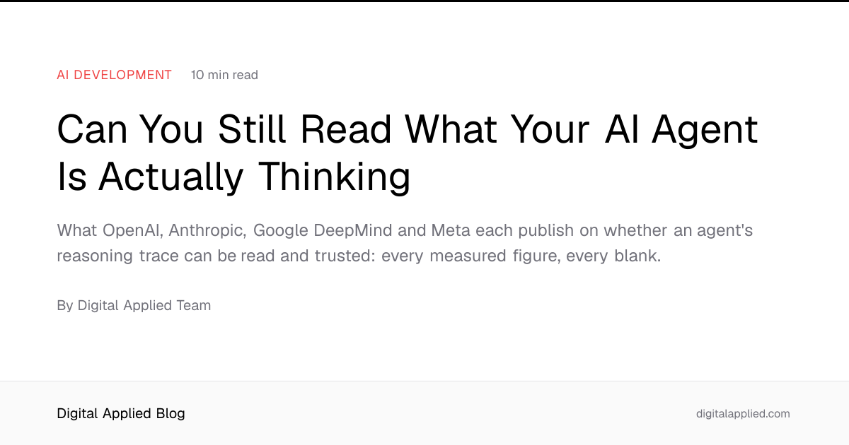 Can You Still Read What Your AI Agent Is Actually Thinking