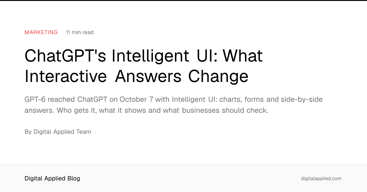 ChatGPT's Intelligent UI: What Interactive Answers Change