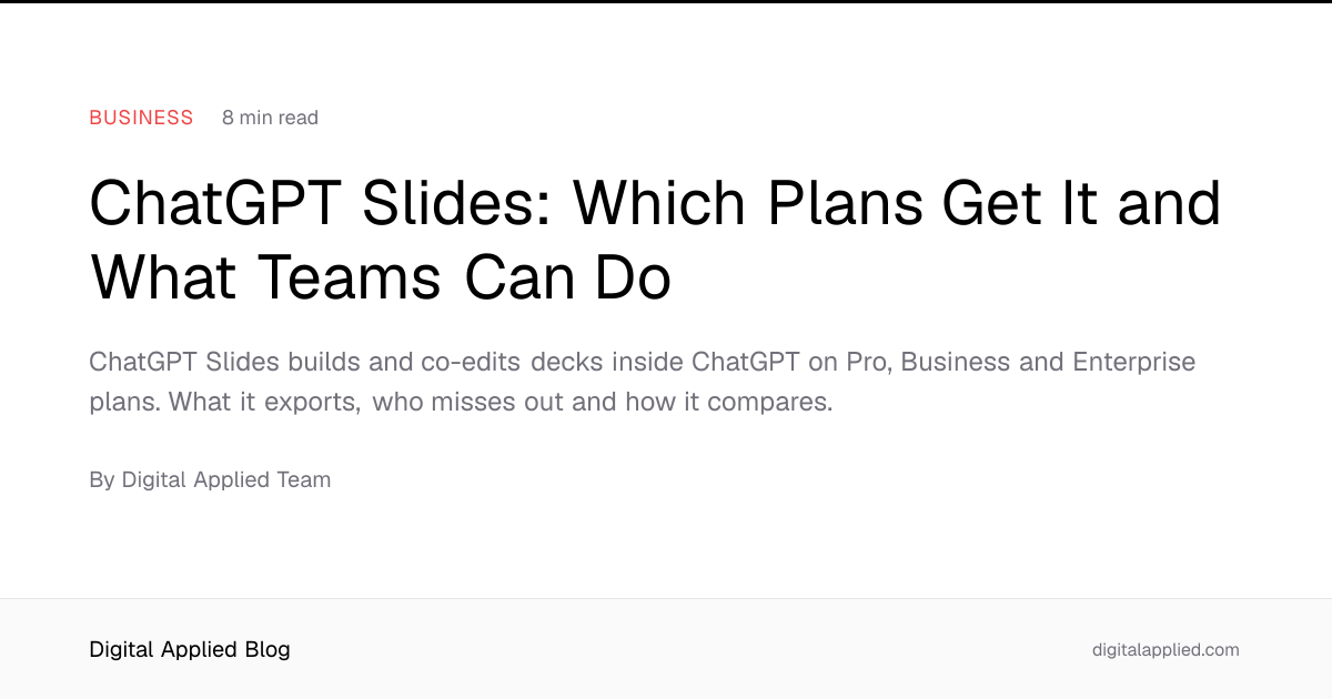 ChatGPT Slides: Which Plans Get It and What Teams Can Do