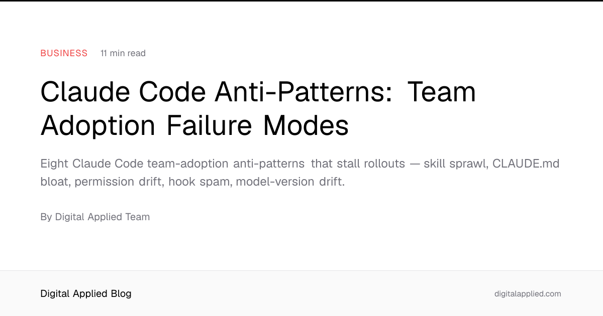 Claude Code Anti-Patterns: Team Adoption Failure Modes