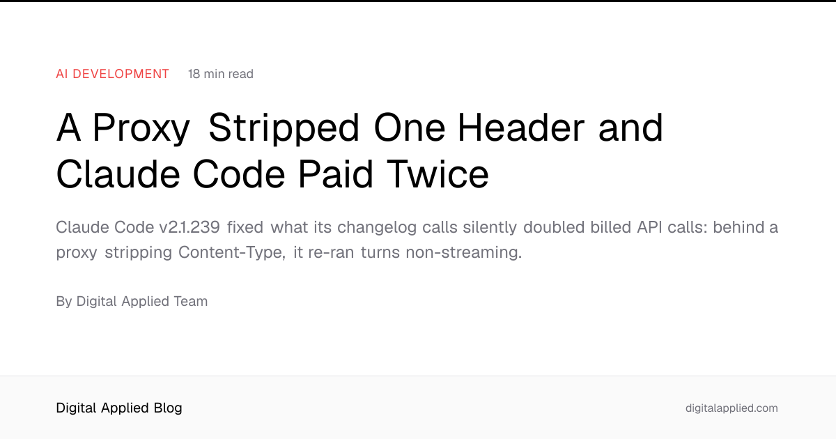 A Proxy Stripped One Header and Claude Code Paid Twice