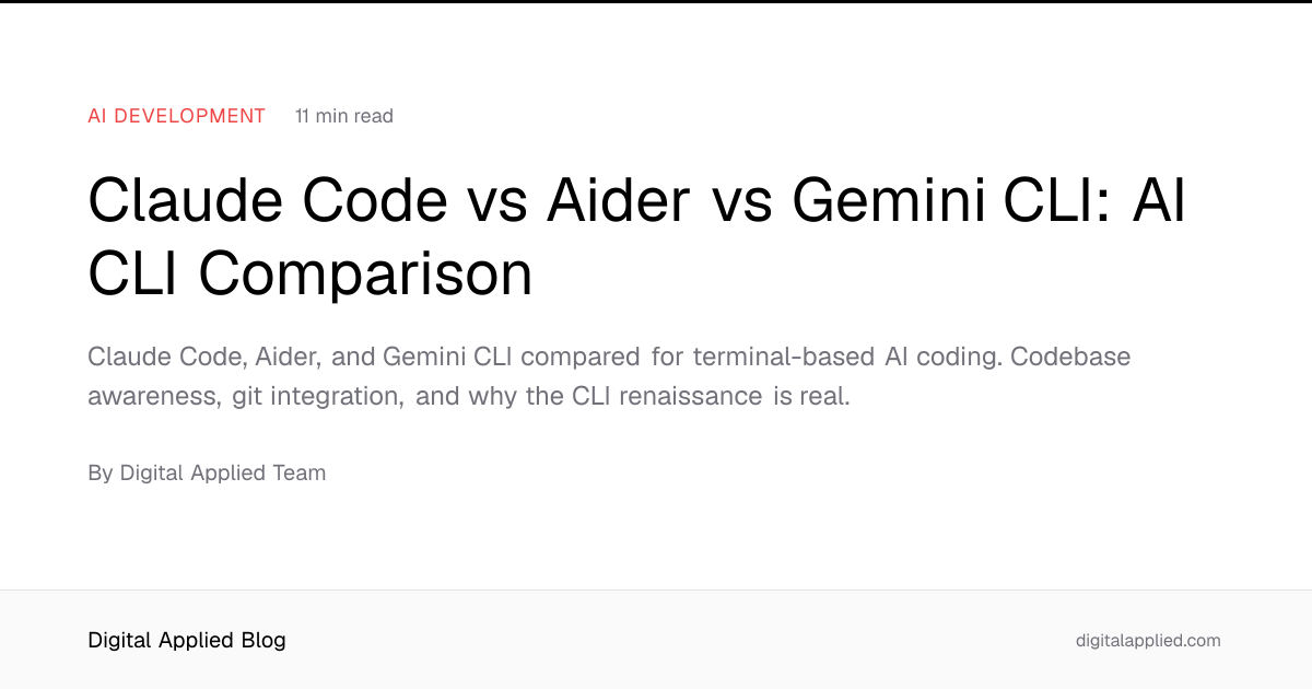 Claude Code vs Aider vs Gemini CLI: AI CLI Comparison