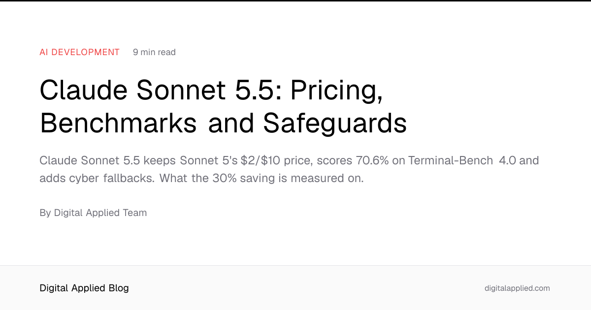 Claude Sonnet 5.5: Pricing, Benchmarks and Safeguards