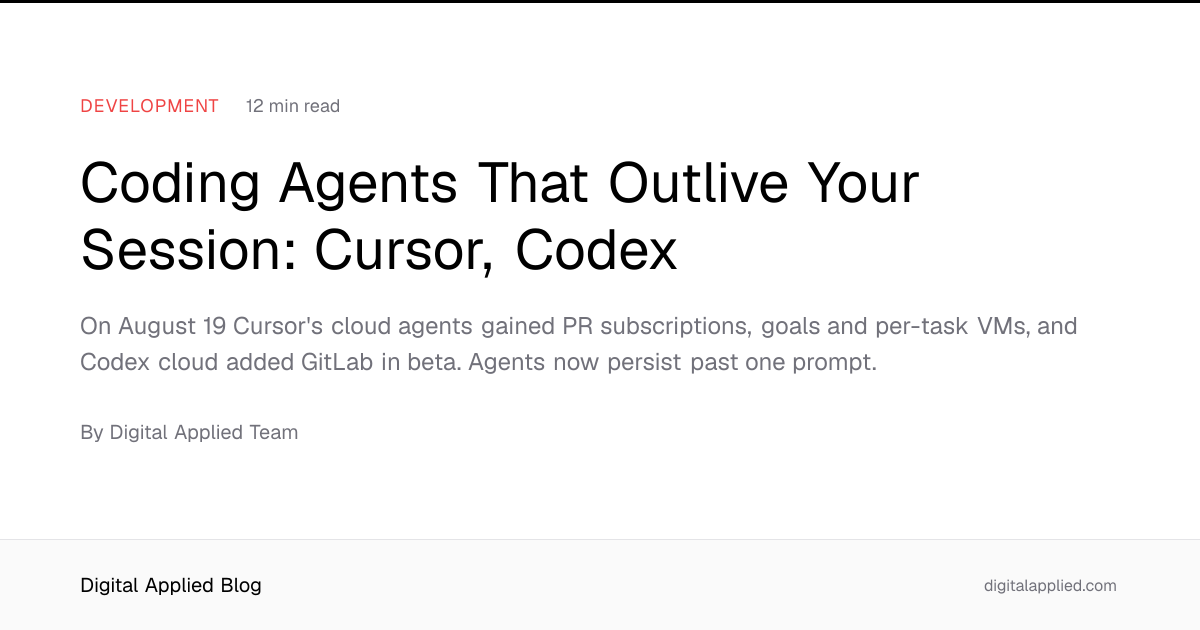 Coding Agents That Outlive Your Session: Cursor, Codex