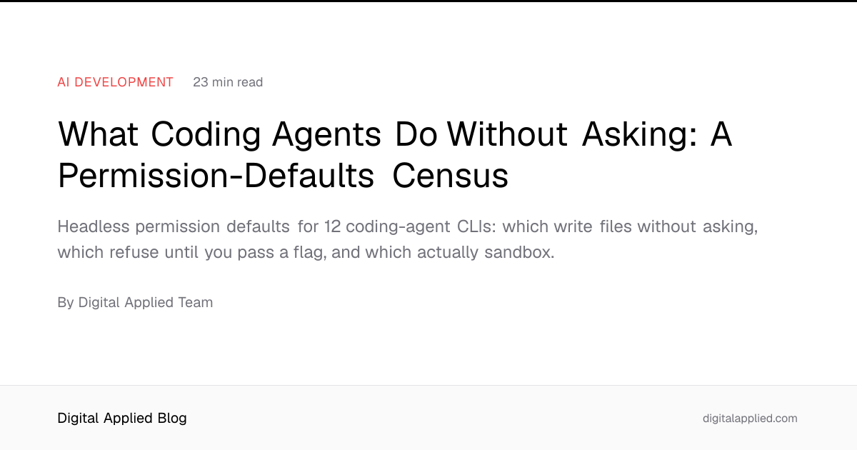 What Coding Agents Do Without Asking: A Permission-Defaults Census