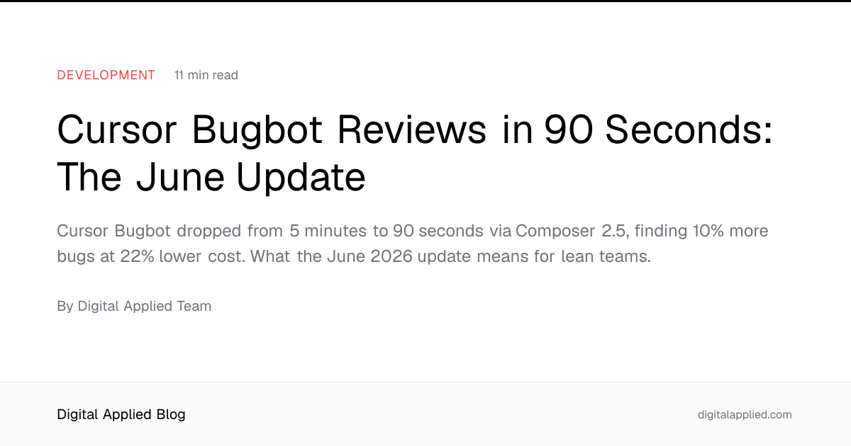 Cursor Bugbot Reviews in 90 Seconds: The June Update