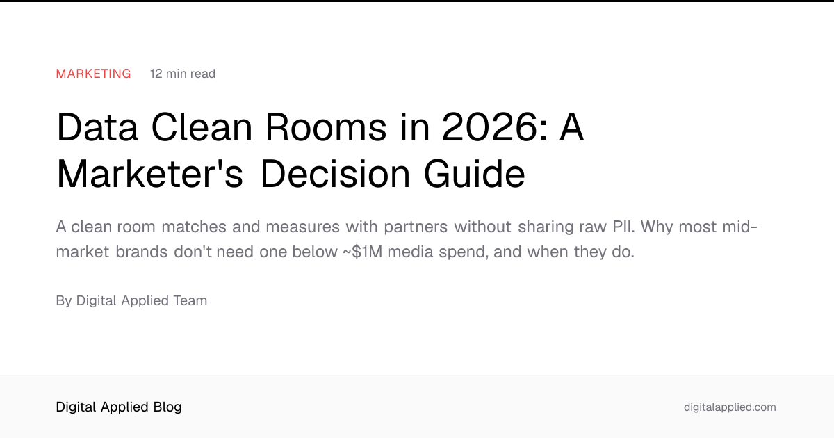 Data Clean Rooms in 2026: A Marketer's Decision Guide
