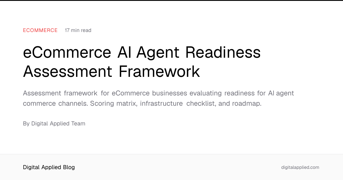 eCommerce AI Agent Readiness Assessment Framework