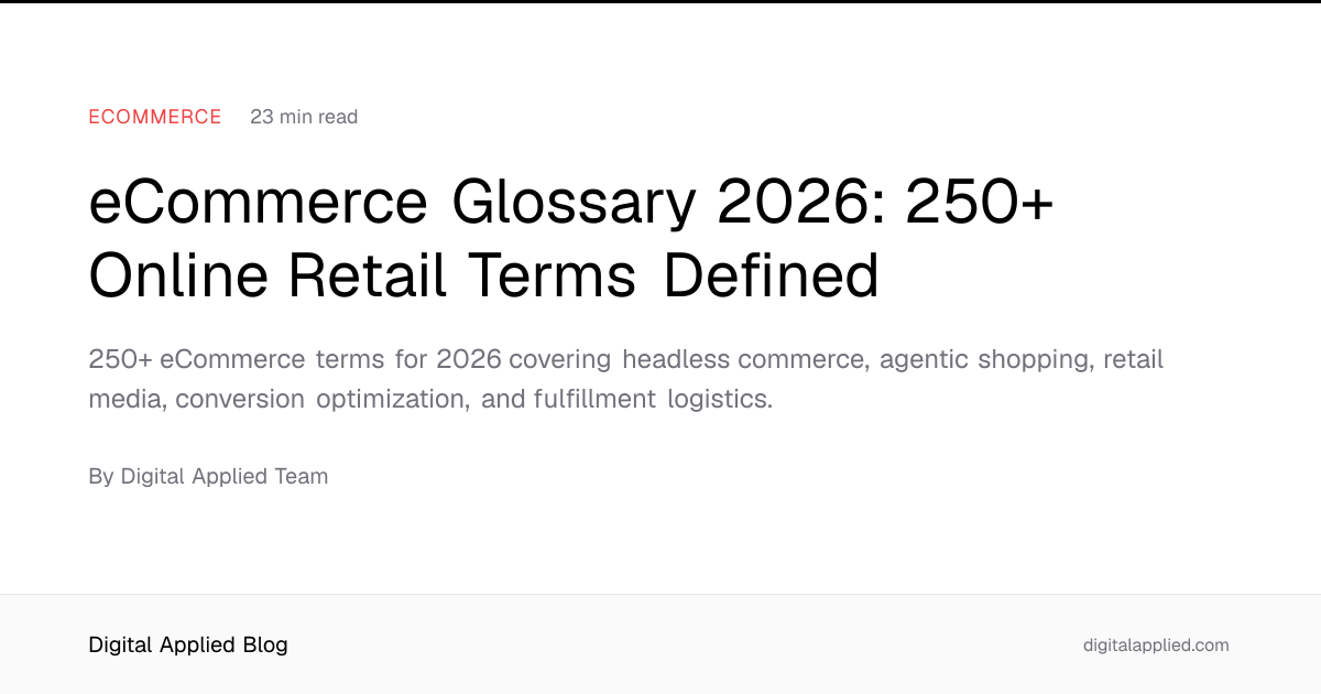 eCommerce Glossary 2026: 250+ Online Retail Terms Defined