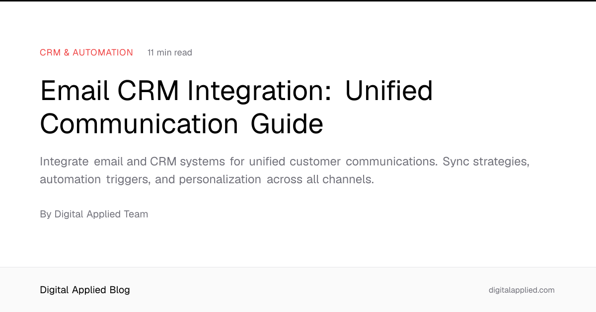 Email CRM Integration: Unified Communication Guide