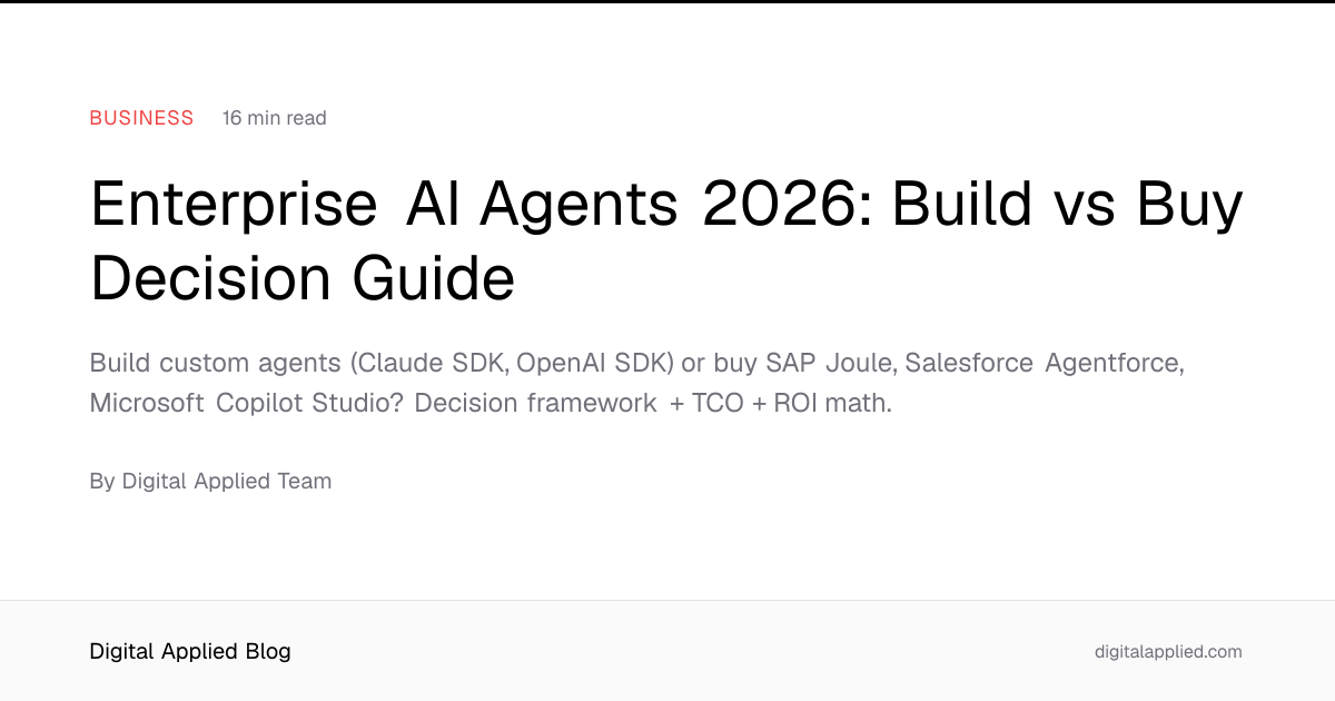 Enterprise AI Agents 2026: Build vs Buy Decision Guide