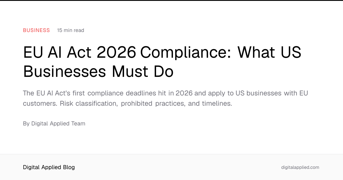 EU AI Act 2026 Compliance: What US Businesses Must Do