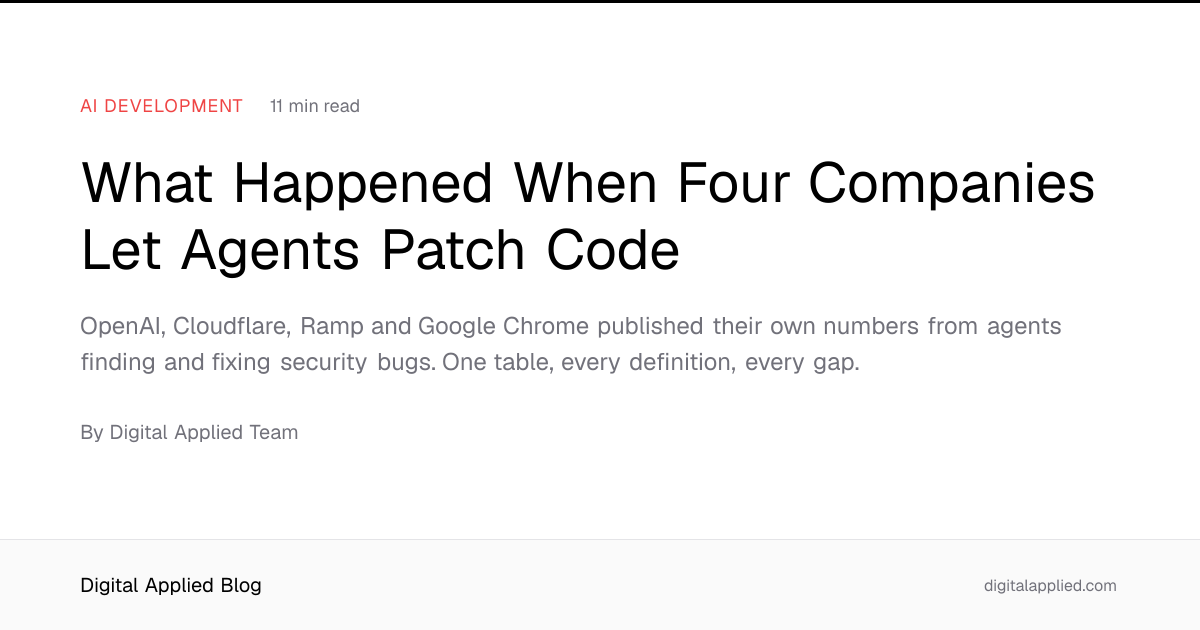 What Happened When Four Companies Let Agents Patch Code