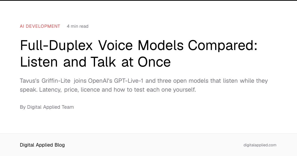 Full-Duplex Voice Models Compared: Listen and Talk at Once