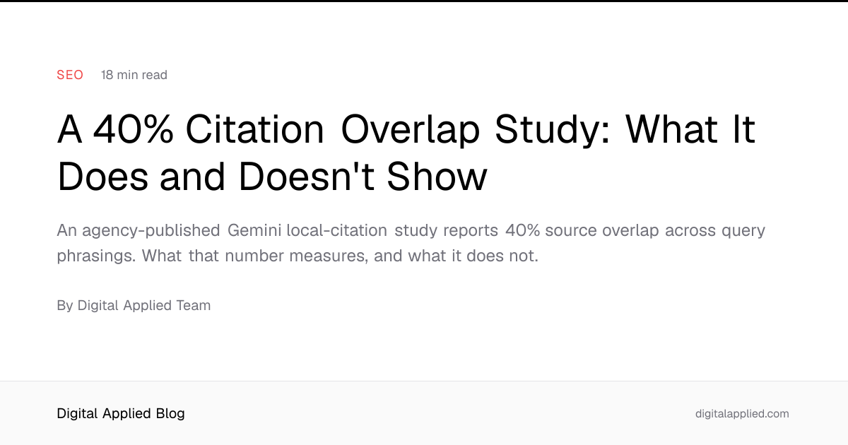 A 40% Citation Overlap Study: What It Does and Doesn't Show