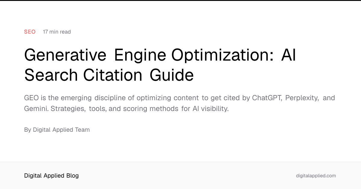 Generative Engine Optimization: AI Search Citation Guide
