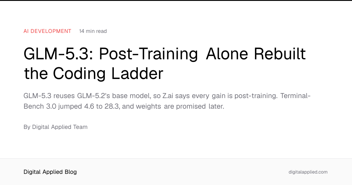 GLM-5.3: Post-Training Alone Rebuilt the Coding Ladder