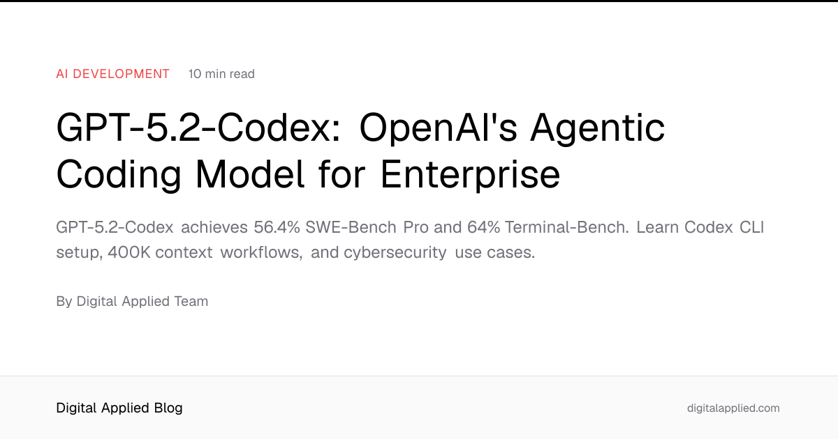 GPT-5.2-Codex: OpenAI's Agentic Coding Model for Enterprise