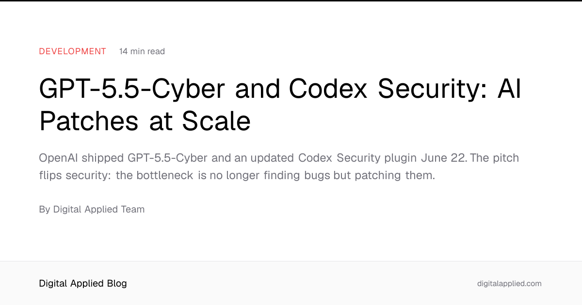 GPT-5.5-Cyber and Codex Security: AI Patches at Scale