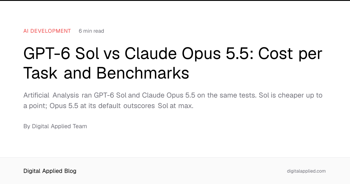 GPT-6 Sol vs Claude Opus 5.5: Cost per Task and Benchmarks