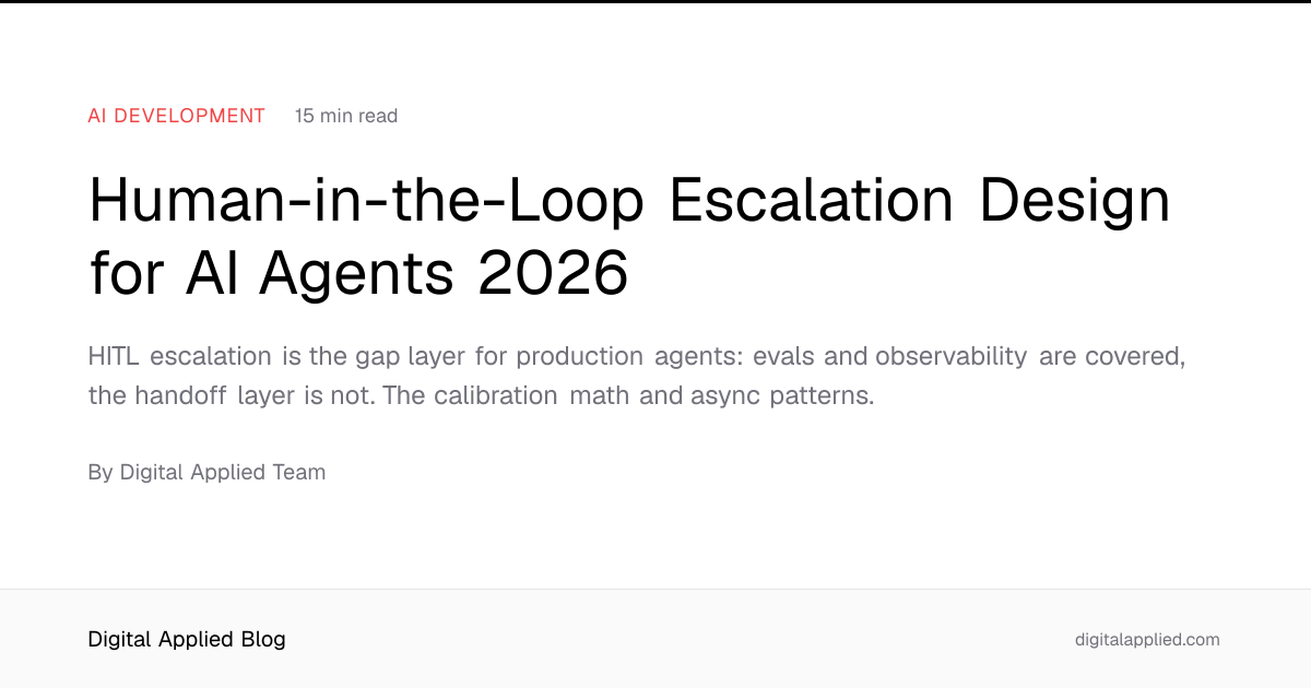 Human-in-the-Loop Escalation Design for AI Agents 2026