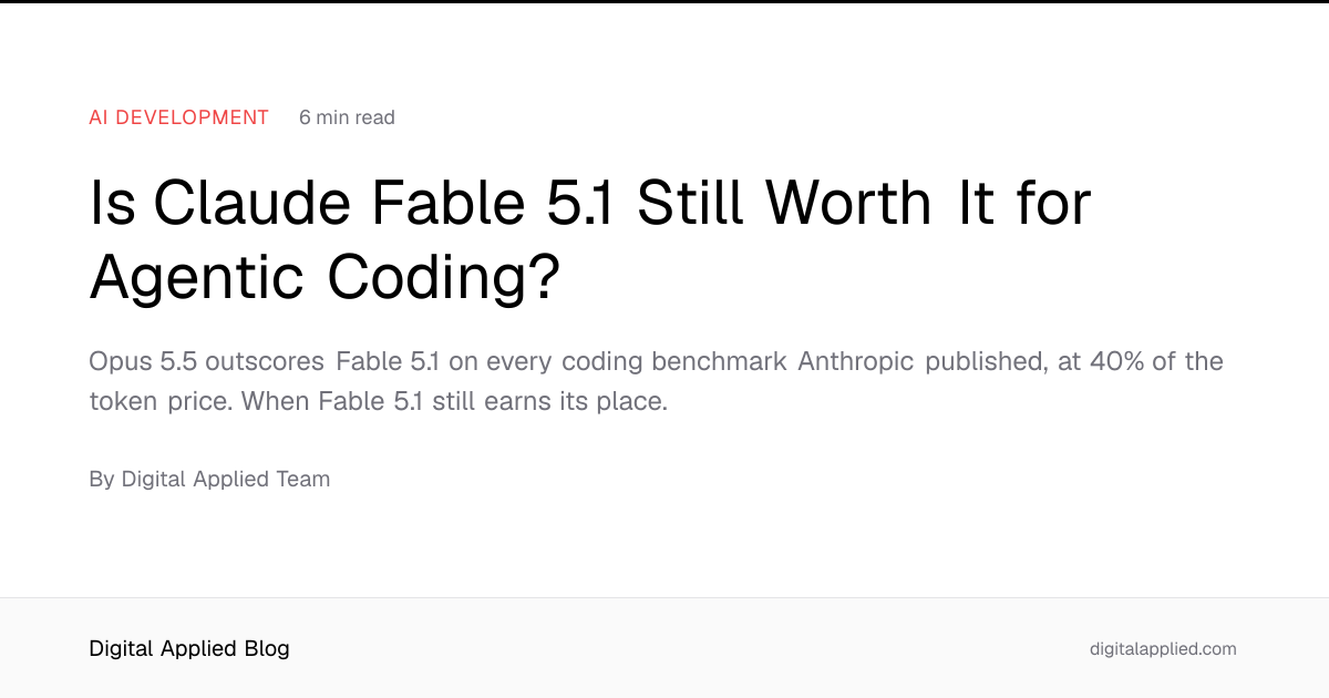 Is Claude Fable 5.1 Still Worth It for Agentic Coding?