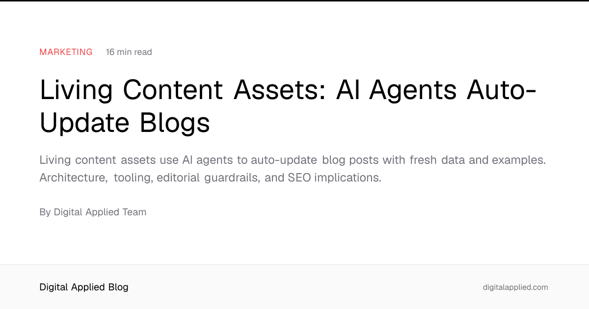 Living Content Assets: AI Agents Auto-Update Blogs